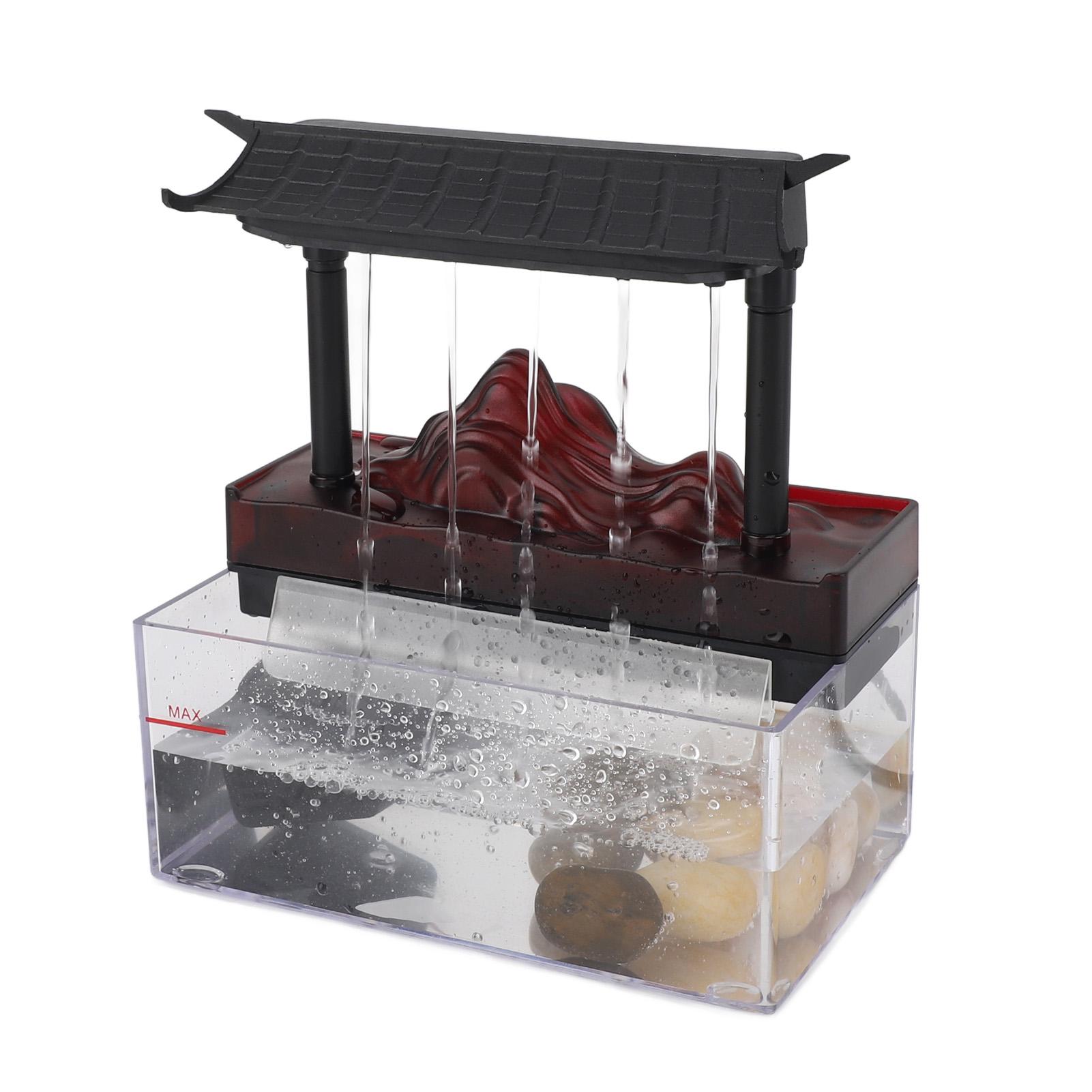 

Tabletop Water Fountain USB LED Recurring Stream Plastic Indoor Fountain Decor for Living Room