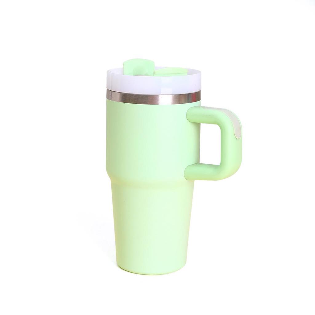 Tazza da auto in acciaio inossidabile da 20 oz con manico e cannuccia, Raffreddatore di ghiaccio termoisolato per bambini