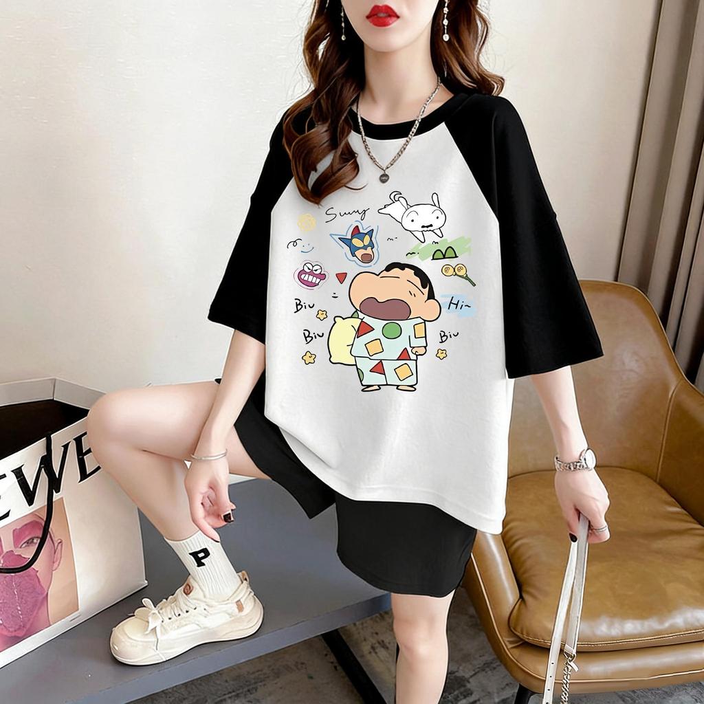 Women's Plus Size Cartoon Short Sleeve Mid-Length T-Shirt - Trendy, Loose, Versatile Summer Top