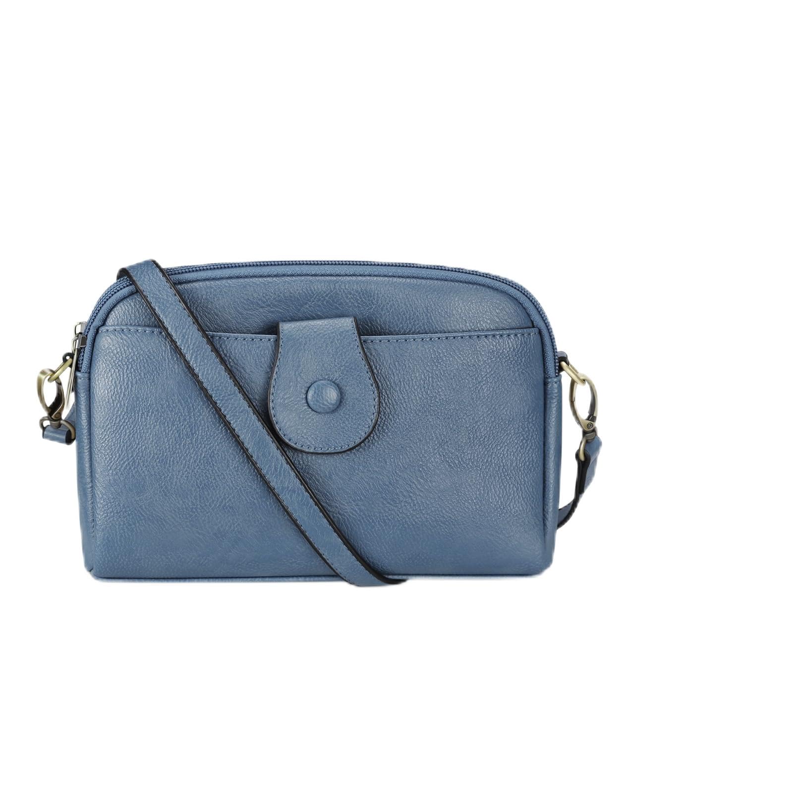 

HIDENOBU Women s Mini Shoulder Bag, CrossbodyShoulder Bag, Stylish, Lightweight, PU Leather, Compact, Popular (Denim Blue)