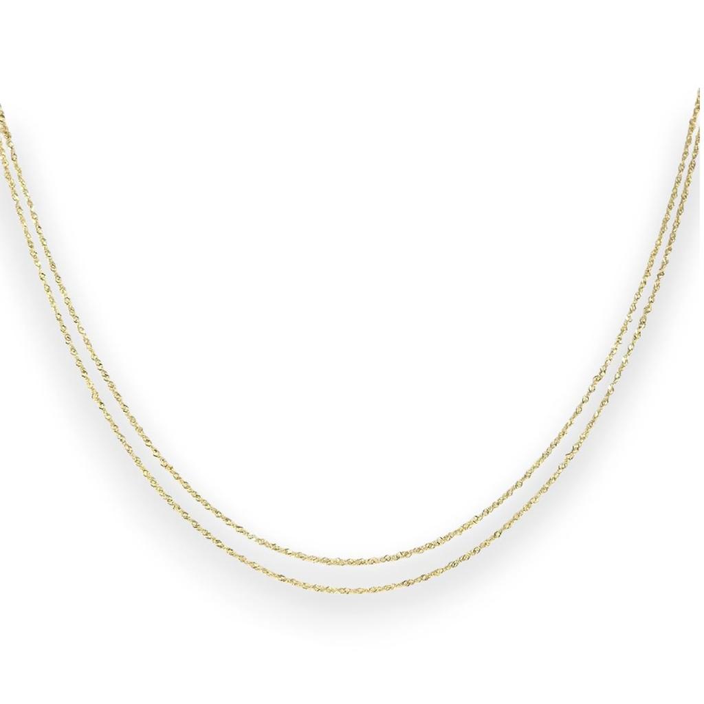 And My Jewelry 18K Gold Necklace Double Screw Subtle Gift Wrapped [Your Box] Chain, Design, Gradient,