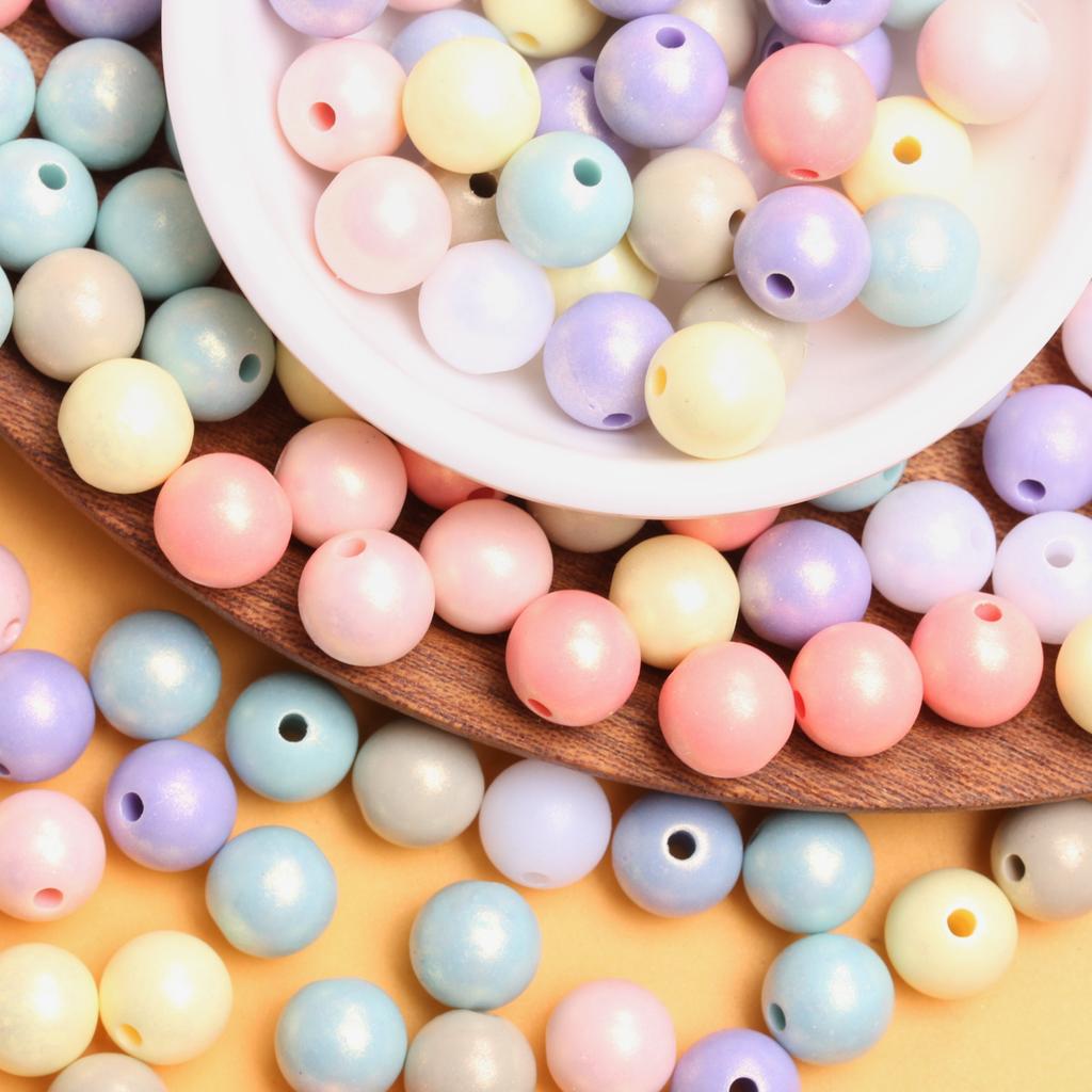 500g about1000Pcs Acrylic Necklace Handmade Accessories 10mm Round Loose Beads DIY Spacer Beads For Jewelry Making Bracelet