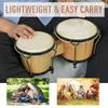Wooden Bongo Drum Set diameter 7.75" & diameter 7" w/ Drum Head, Percussion Instrument, Drums, Tuning Wrench For Adults Beginners