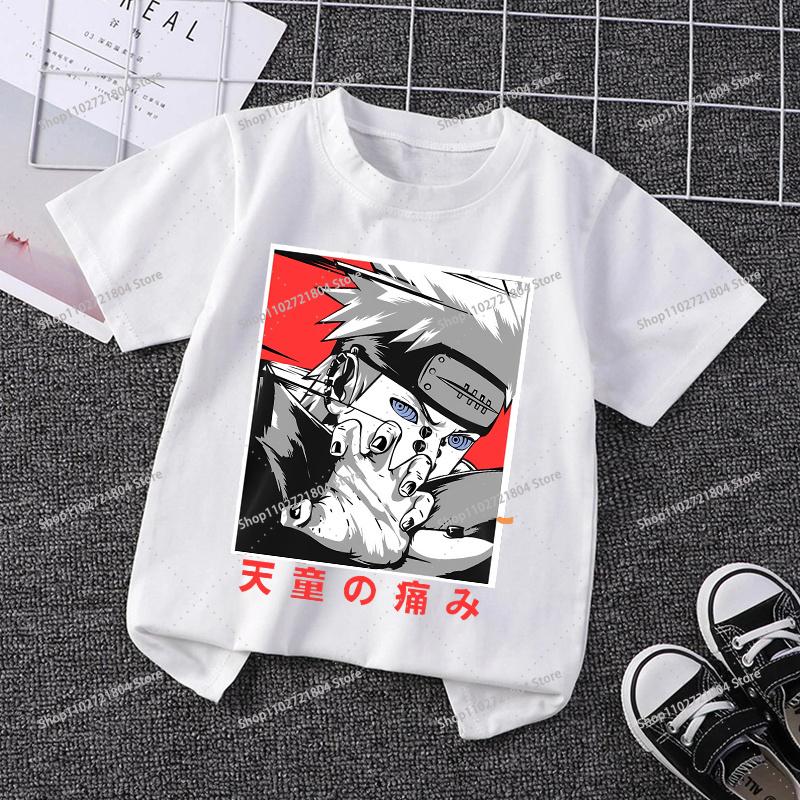 NARUTO Round Neck Tshirts for Boys Girls Anime Cartoon Cute Printed Shortsleeved Top Children Summer Fashion Tshirt Gifts