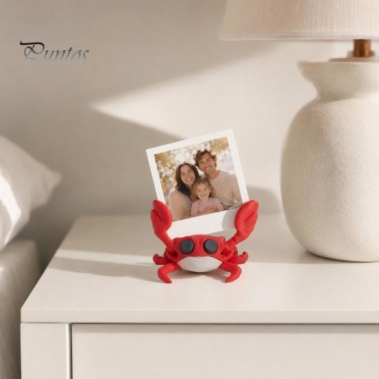 Photo Display Stand 3D Printing Business Card Holder, Cute Crab Shape, Stable Holder Non-Tip Desk Organizer, for Office Home Desktop Storage