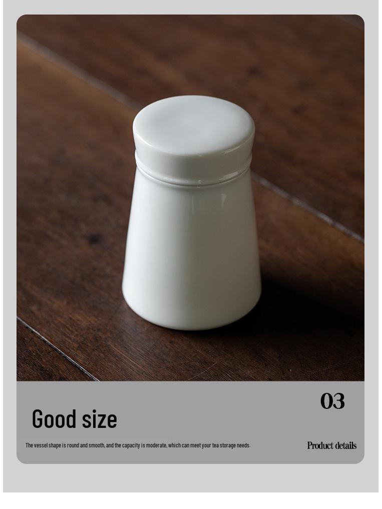 High-End White Porcelain Tea Storage Canister - Exquisite, Sealed, Portable Small Container 