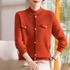 Mid-mother Autumn and Winter Women's Sweater Jacquard Semi-turtleneck Pullover Fleece Thickened Knitted Bottoming Shirt Top