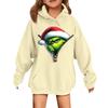 Children's Fashionable Casual Long-sleeved Loose Christmas Print Pullover Hooded Sweatshirt