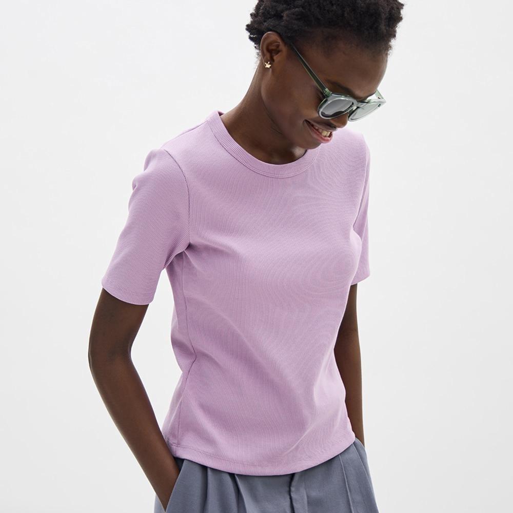 

GU by Uniqlo с коротким рукавом в рубчик Т-образной формы