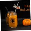 NUOLUX 72-Pack Halloween Decorative Straws, Party Paper Straws with Cute Pumpkin and Witch Hat Designs, Creative Drinking Straws