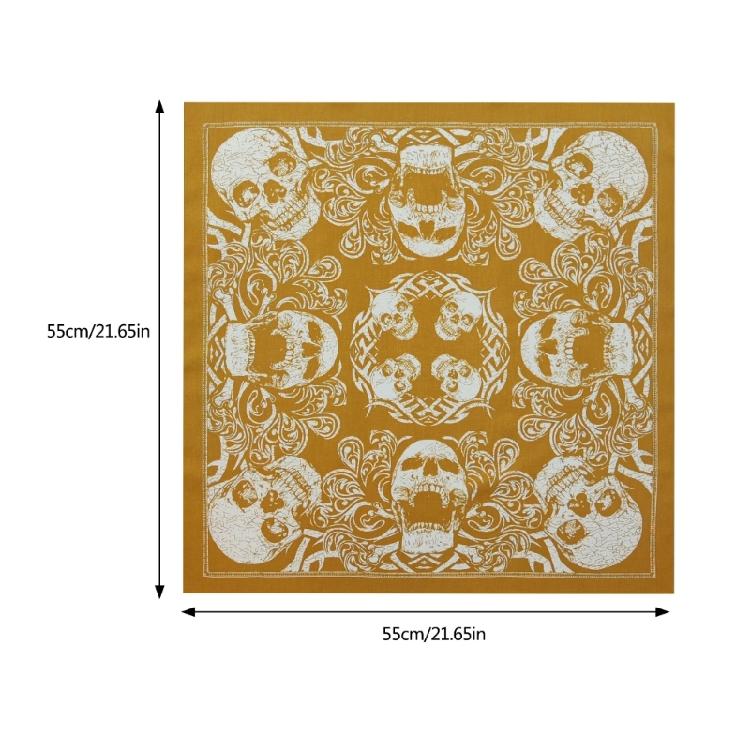21'' Head Wrap Rapper Head Scarf Hair Bandana Smooth Turbans Skull Pattern