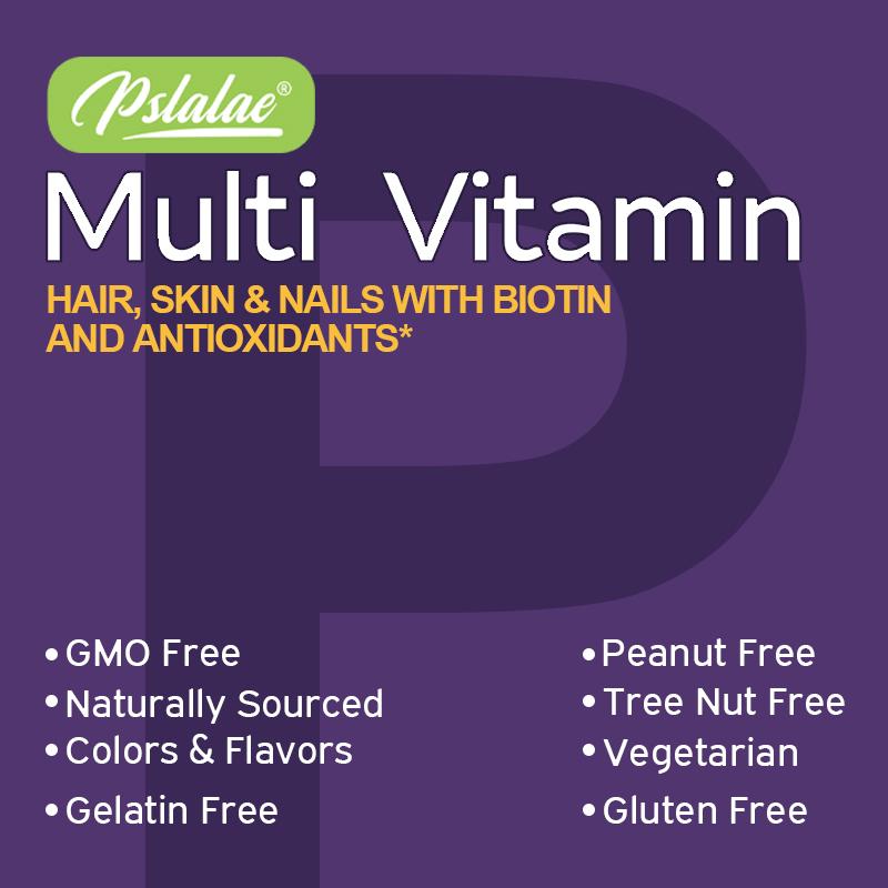 Multivitamin-Gummibärchen - mit Biotin - Immununterstützung, Gesundheit von Haaren, Haut und Nägeln