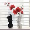 1 Piece of Artistic Human-Shaped Vase Ornament, Black and White Minimalist Style, Living Room Tabletop Flower Arrangement Vessel, Home Decor Creat