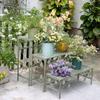 Amerikanischer Retro Vogel Eisenkunst Dreistufiger Garten Blumentopfständer