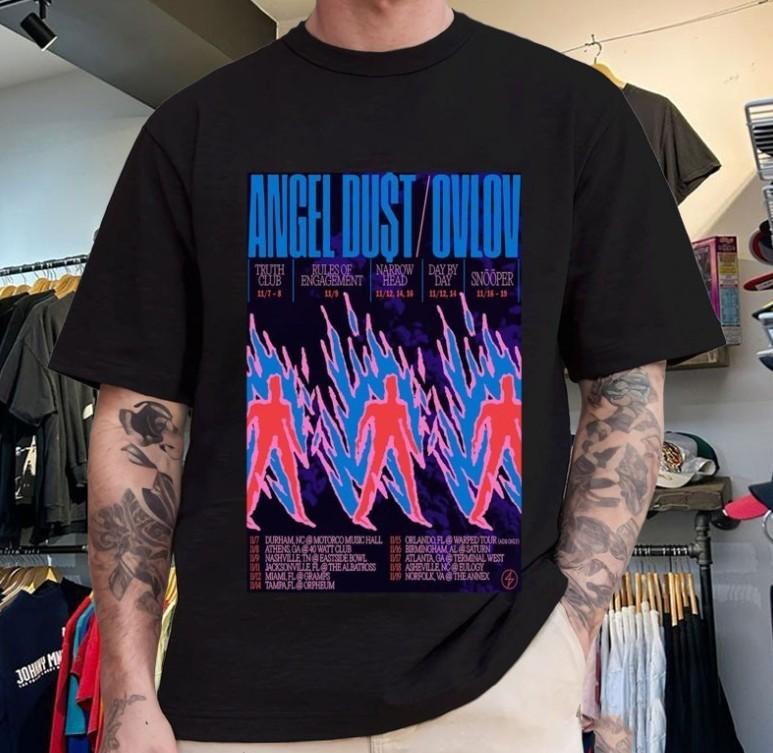 Angel Dust amp; Ovlov November Tour 2025 Tshirt size S5XL Unisex T-Shirt XL