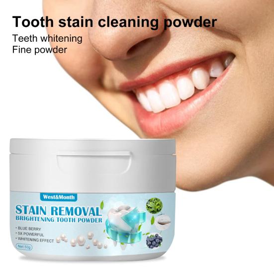 1Can Teeth Removing Powder Multifunctional Easy-using Oral Care Blueberry Baking Soda Teeth Powder for Tooth Stains