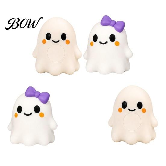 Fidget Stress Balls Halloween Bow Ghost Squeeze Toy, Relief Cartoon Sensory Party Supplies Soft Stretchy Favors for Adults Kids Decompression Toy