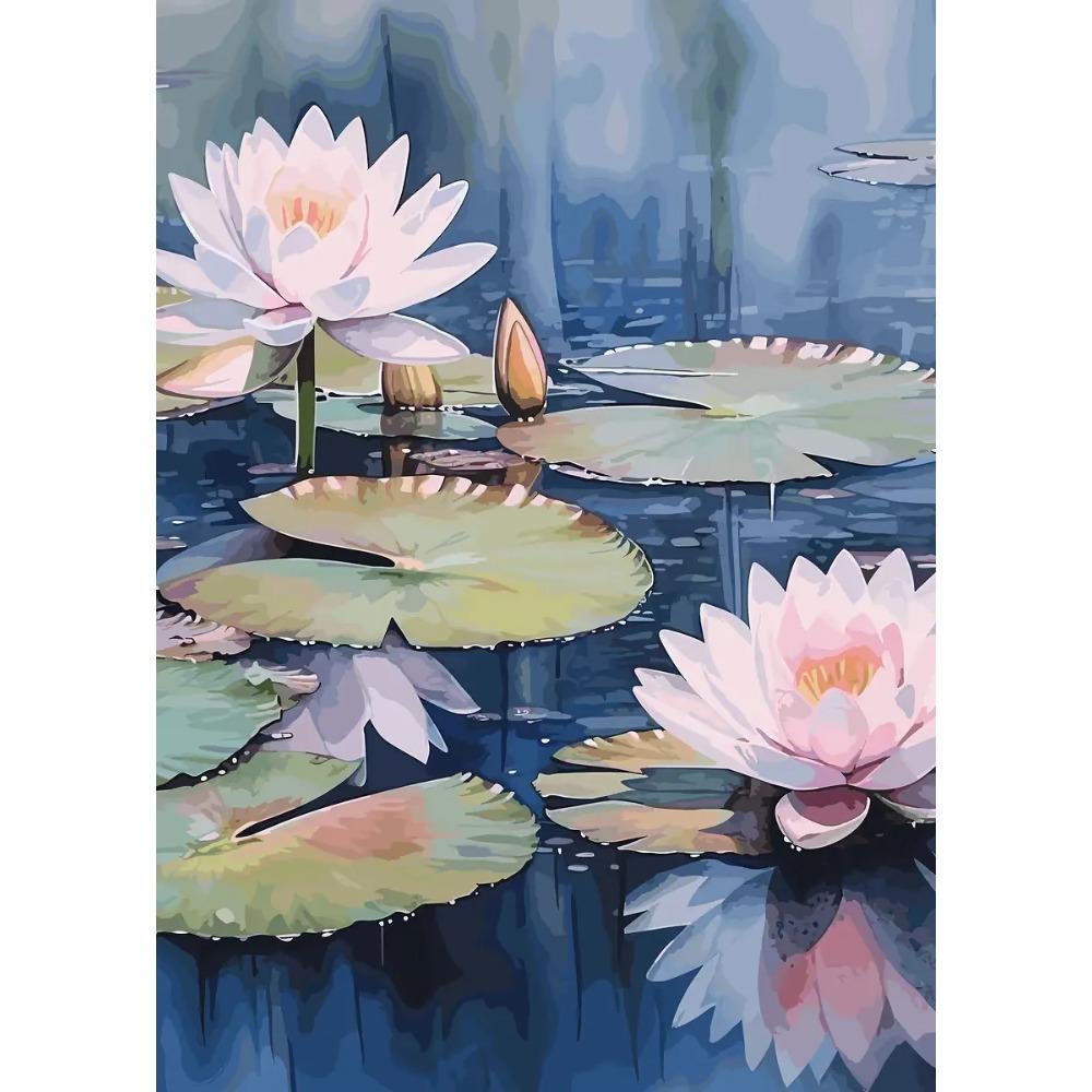 Serenity Lotus Pond Posters Beautiful Lotus Flower Lagical Modern Leaf Prints Canvas Wall Art Pictures Home Living Room Decor