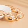 Exaggerated Glossy Pleated Necklace Fashion Irregular Metallic Necklace Set