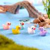 30pcs Mini Resin Colorful Duck Ornament Miniature Figures Tiny Duck Handicraft Micro Landscape Dollhouse Decoration