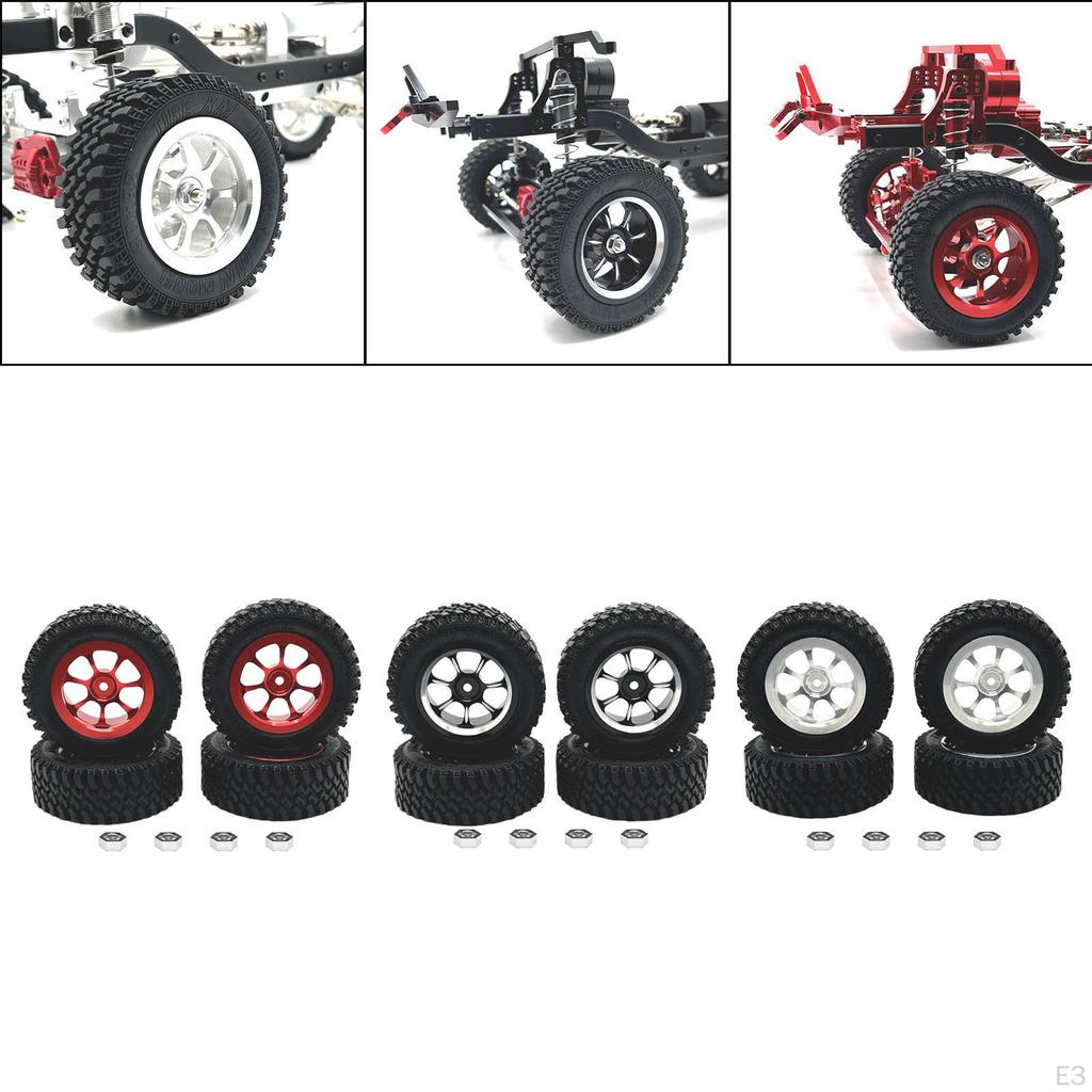 RC Car Wheels and Tires Bundle for MN128 1/12 Scale Vehicles