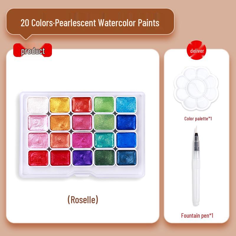 Pearlescent Dunhuang Gold Watercolor Set: 60 Colors for Painting & Nail Art