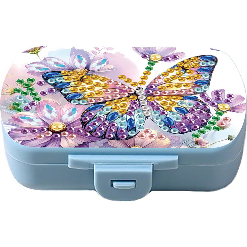 Diamond Painting Kit Square Pill Box Mini Portable Travel Medicine Storage Box for Outdoor Sports Business Trip Or Handbag