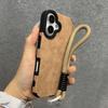 Matte Leather Magnetic Wrist Strap Case For For Iphone 17 16 Pro Max 13 15 12 11 14 Plus For Magsafe Camera Protection Soft Cover