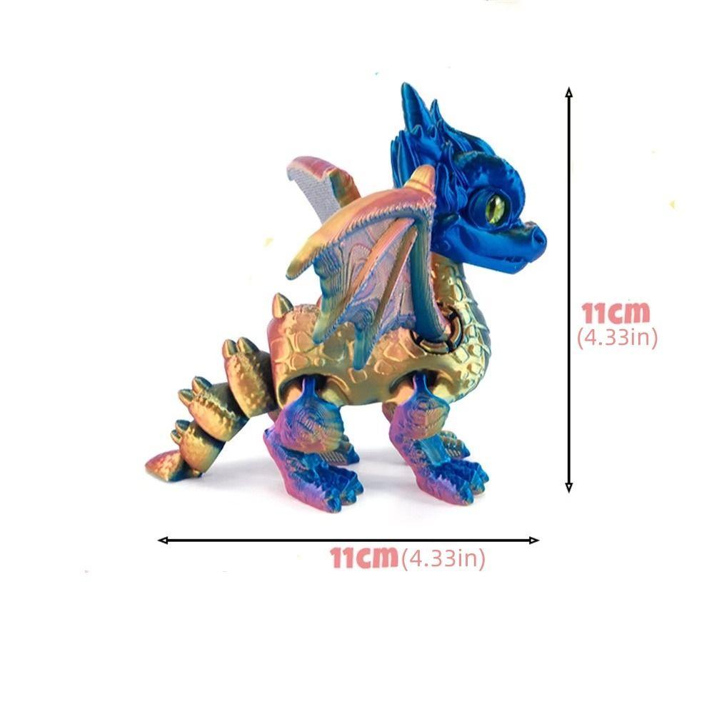 Multi-jointed Flying Dragon Figures Articulated Dragon Model Toy 3D Printed Dragon Desk Decoration