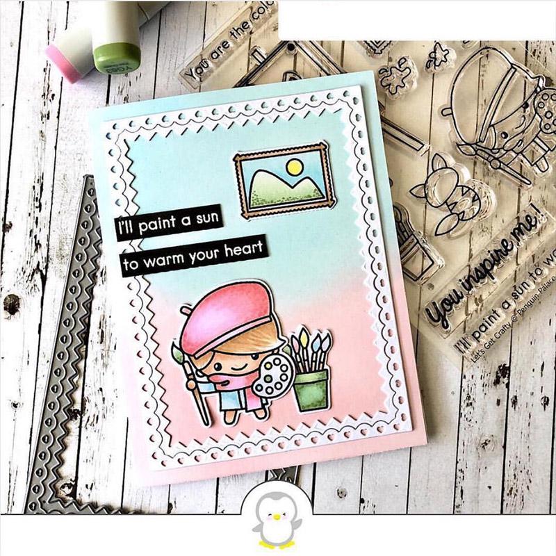 Little Hearts Rectangle Frames Set Metal Cutting Dies Paper Card Album Dies Scrapbooking Embossing