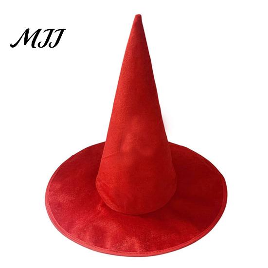 Cappello da Mago per Performance Teatrale, Strega di Velluto per Costume di Halloween, Cappello a Punta con Ampio Esempio per Costume Dark Fantasy, Copricapo da Festival, Adulto