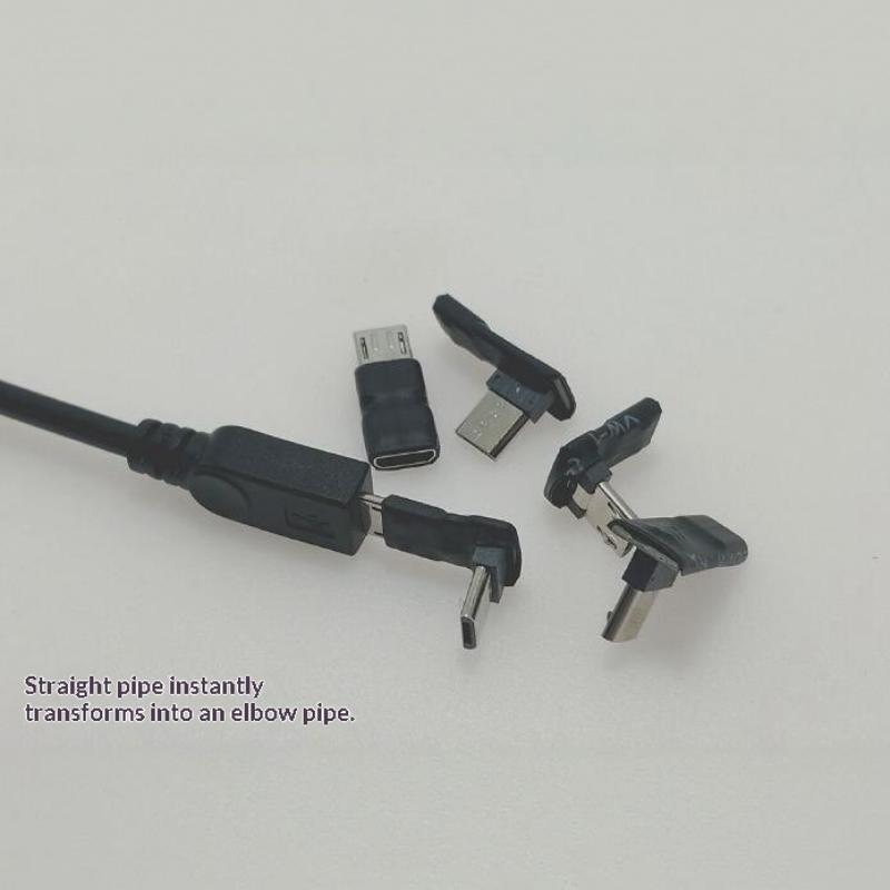 90stupňový Micro USB Male na Female Adaptér 5vodičový Pravý Levý Úhlový Konektor Pro Android Telefon Tablet Rozšíření pro Data Nabíjení