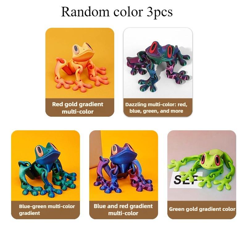 1/3/5 Pcs 12cm Long Unique Newest Toys High-Tech 3D-Printed Magnetic Flexible Frog with Magnet Joints Movable Fridge Ornament