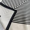 Black and white stripes classic temperament silk small square scarf women's autumn and winter decoration advanced sense 111 mulberry silk scarf