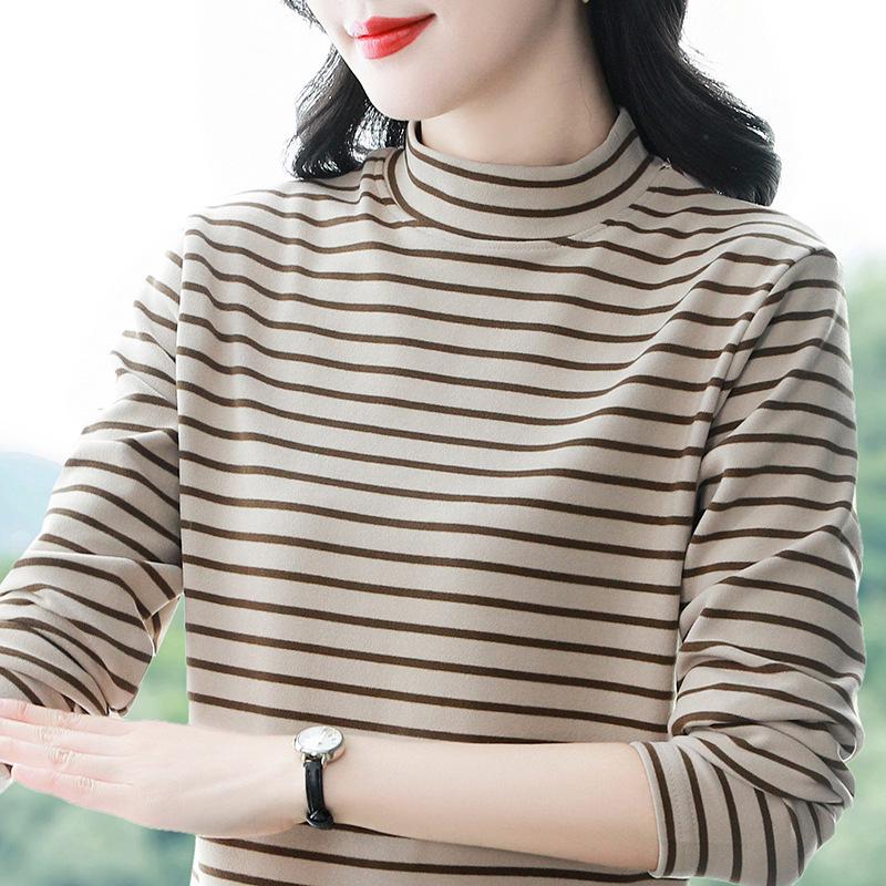 

Женский полосатый топ в корейском стиле на кашемировом флисе, издание 2024 года L (106-120 pounds)