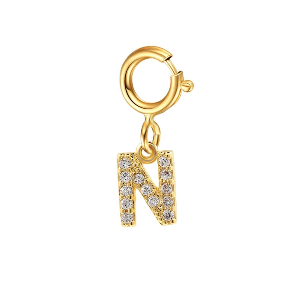 Alphabet Anfangsbuchstabe Anhänger Zirkonia Buchstabenanhänger für Zirkon Herstellung Halskette Ohrring Zirkonia Schlüsselanhänger DIY Zubehör