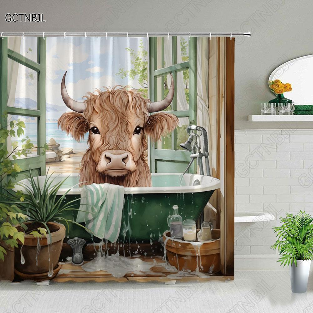 Zwierzę Psa Zasłony Prysznicowe Drukowane w 3D Dekoracja Łazienki Wodoodporna Tkanina Poliestrowa Zasłonka Kąpielowa dla Dzieci Zmywalna Z Haczykami