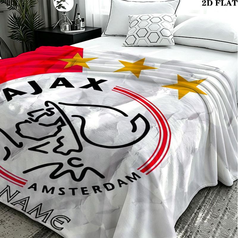 1PC AFC Ajax Custom Name Patterned Flannel Blanket Suitable For All Seasons for Home Decor Warmth and Comfort Gifts Holiday Present