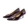 8-5 Sexy one-word metal buckle single shoes, autumn new pointed thin heels, not tired high heels