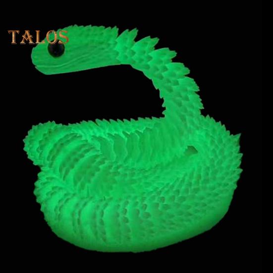 3D-Schlangenornament, Tiermodell, realistisch aussehender Leuchteffekt, kreatives, lustiges 3D-gedrucktes Schlangenspielzeug mit flexiblen Gelenken