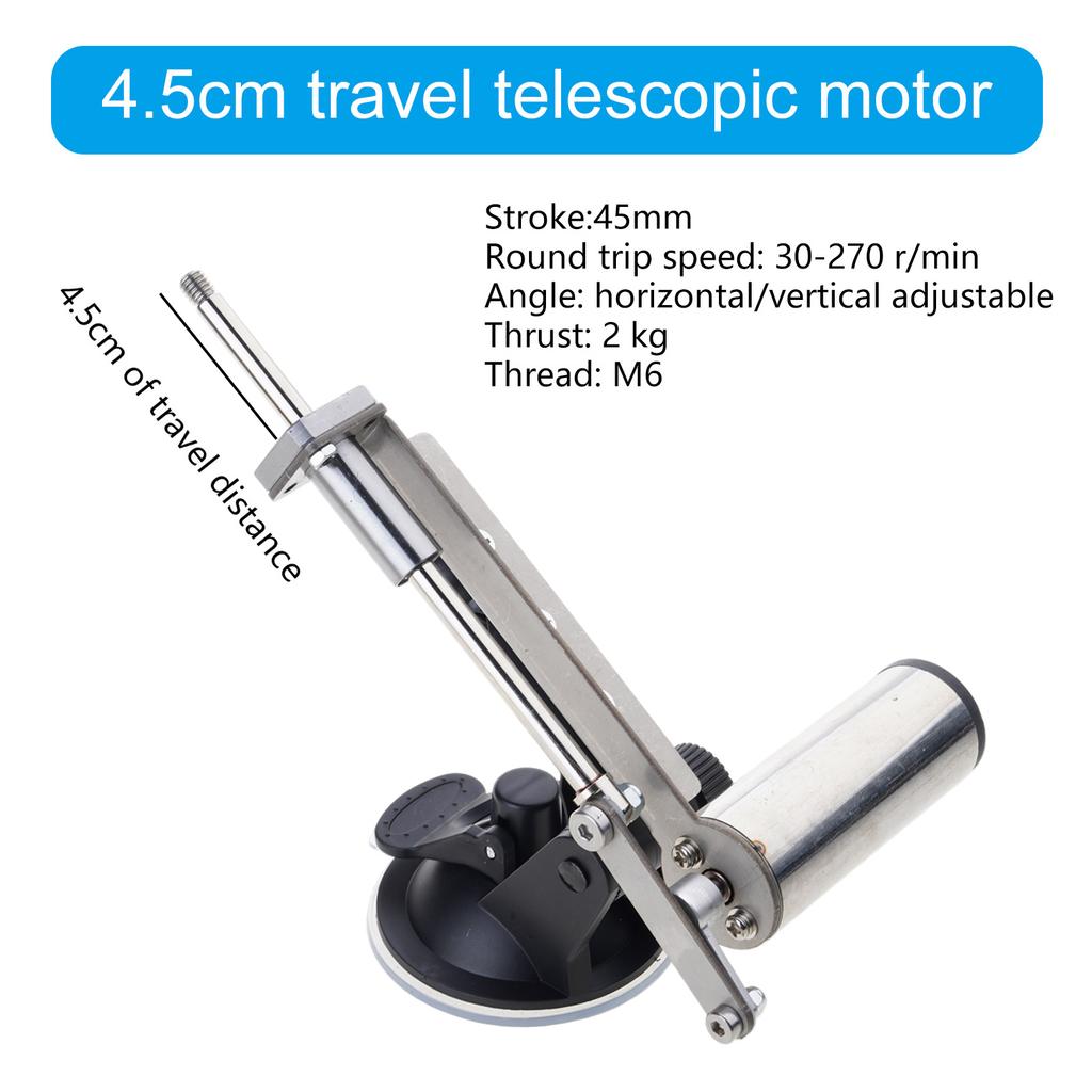 Teleskopický lineární aktuátor s deskou 60 mm a zdvihem 45 mm Plně automatické malé teleskopické vratné motorové zařízení