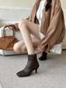 2025 European and American Style Square Head Elastic and Thin High Heel Stiletto Short Boots