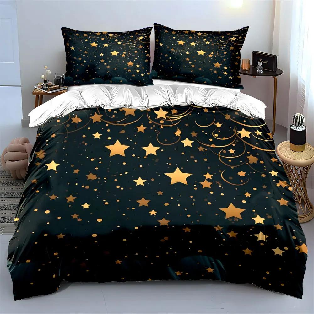 """Set Decorazione Notte Stellata""" Morbido Confortevole Copripiumone Set Biancheria da Letto Incluso 1*Copripiumone & 2*Federe regalo"""