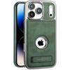 Retro PU Leather Phone Case For iPhone 17 Air 16 Pro Max 15 14 Plus 13  12 11 Logo Visible Design With Stand Holder Back Cover
