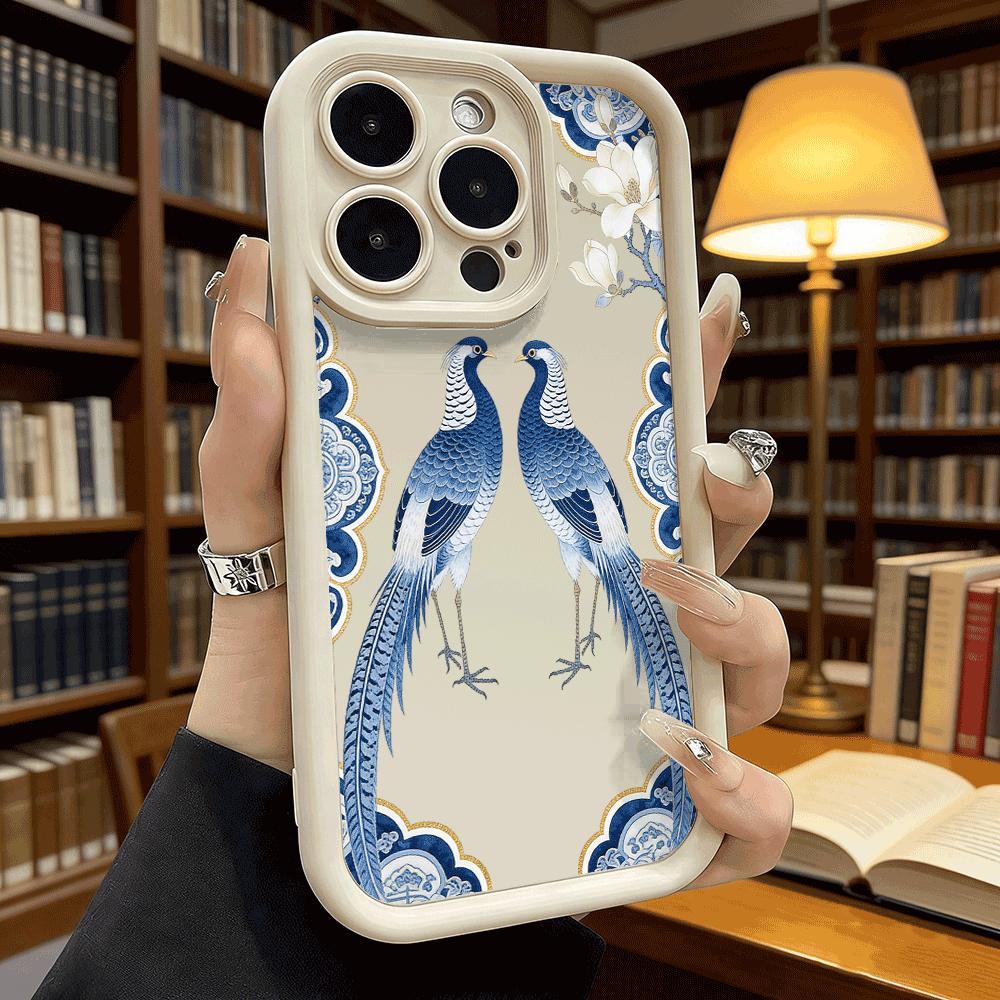 Blue Pheasants Magnolia Soft TPU Shockproof Case For Xiaomi Redmi Note 15 14 13 12 11 Pro Anti-Fall Protective Back Cover