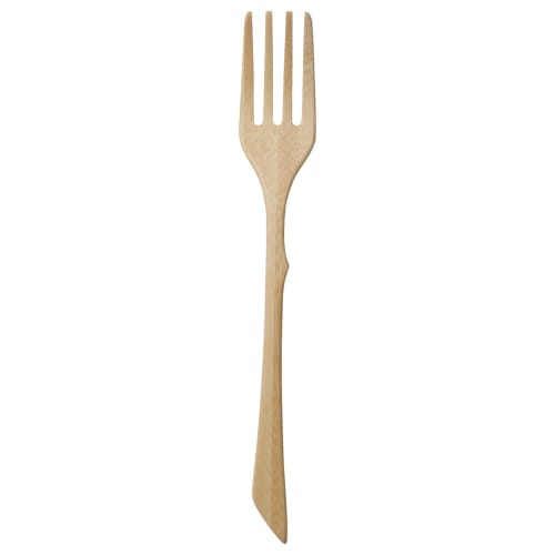 RIVERET Cutlery Fork, Medium, 19cm, Bamboo, Dishwasher Safe (White)
