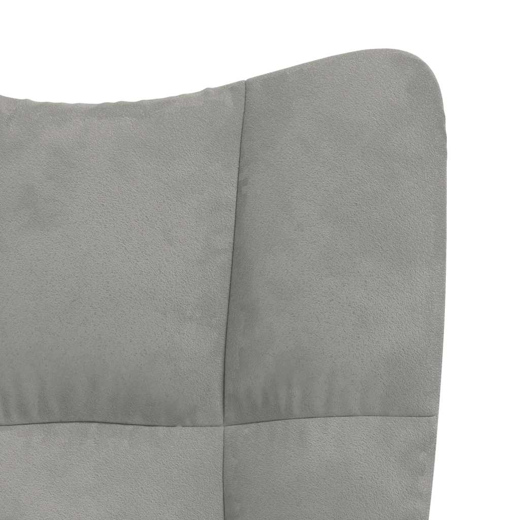 Vidaxl Armchair, Light Gray, Upholstered In Velvet
