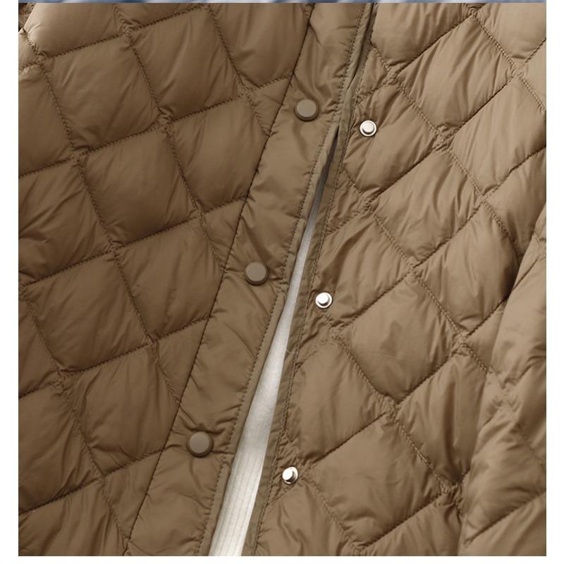 Autumn and Winter Loose and Fashionable Diamond Shaped Stand Up Collar Warm Women's Jackets