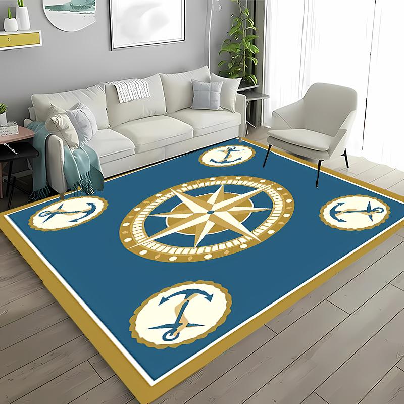 The Ocean Boat Theme Carpet for Living Room Cartoon Children's Bedroom Sofa Doormat Kitchen Floor Tapete Anti-slipDecor Alfombra
