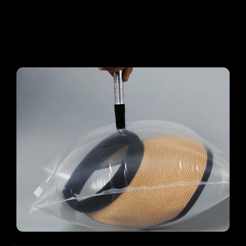 100pcs Bottom Opening Hat Protective Bags Flower and Seafood Transport Pouch Anti Compression Inflatable Sack Transparent Plastic Pockets Buffering
